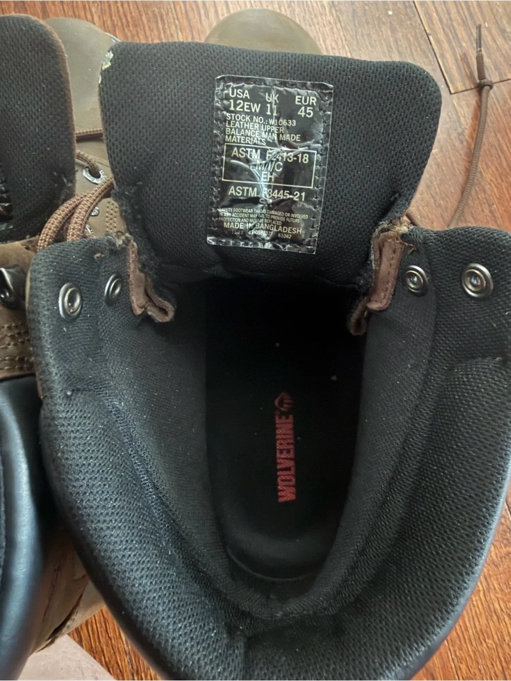 Wolverine Dark Brown Steel Toe Lace-Up Work Boots